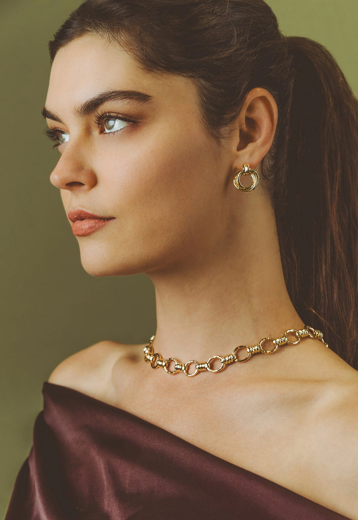 Anabel Aram Neptune Triple Band Earrings - Charles Mayer