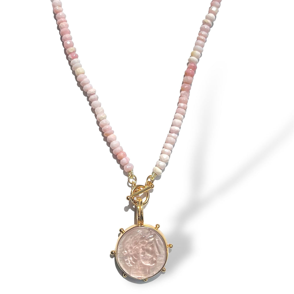 Dina Mackney Pink Opal Intaglio Pinwheel Necklace - Charles Mayer