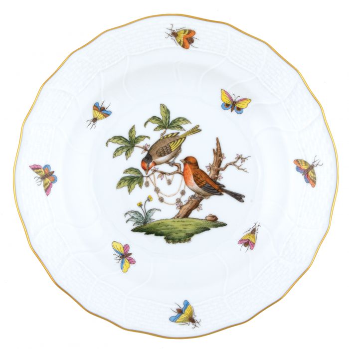 Herend Rothschild Bird Dessert Plate - Motif #10 - Charles Mayer