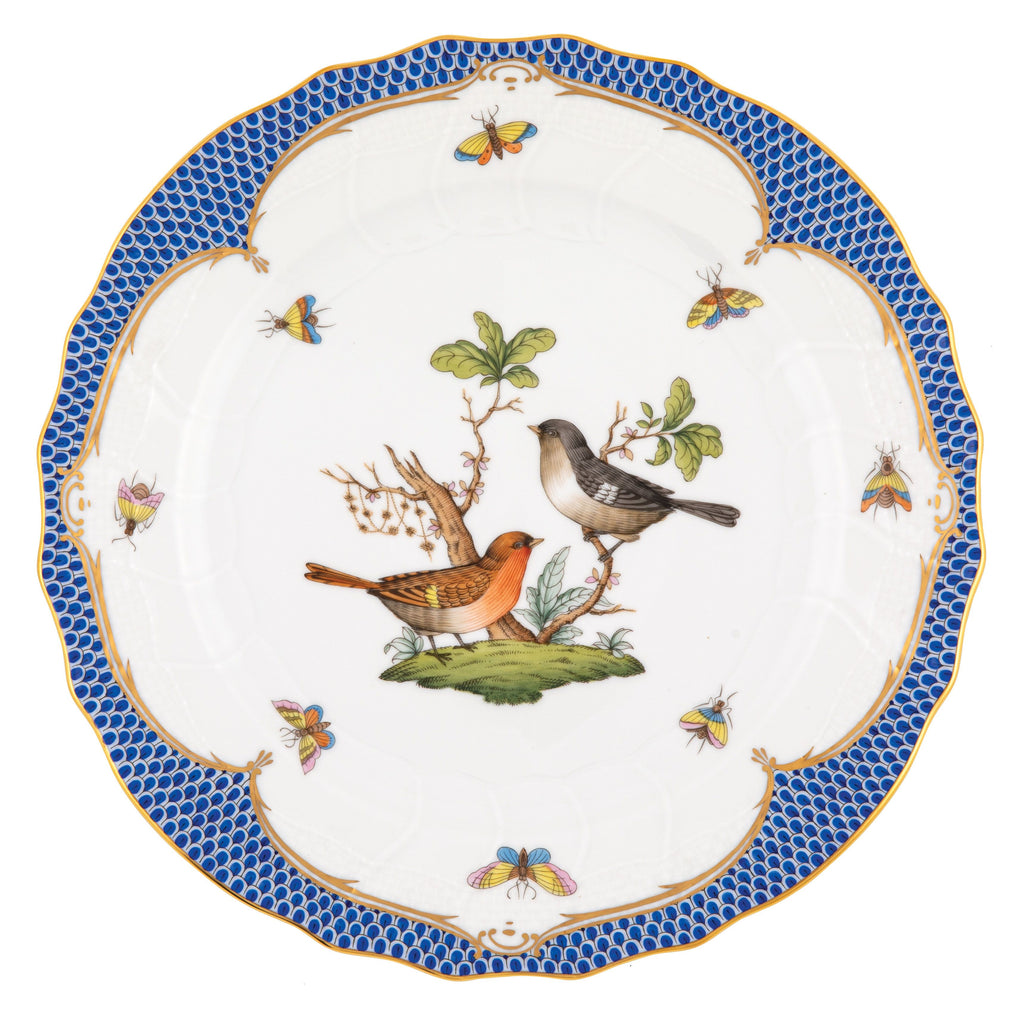Herend Rothschild Bird Blue Dinner Plate, Motif #5 - Charles Mayer