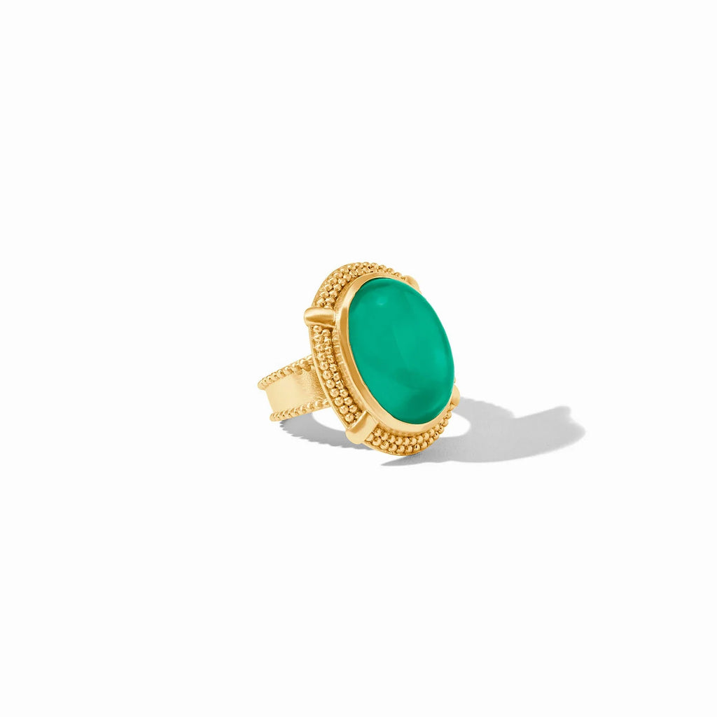 Julie Vos Cabochon Iridescent Emerald Green Ring - Charles Mayer