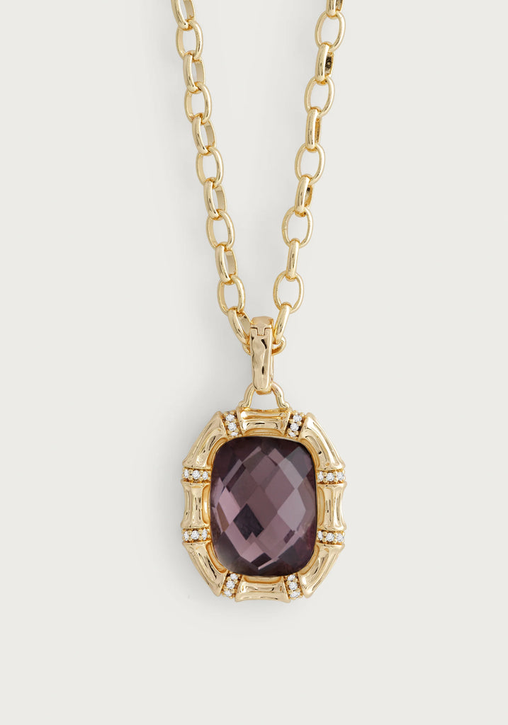 Anabel Aram Bamboo with Amethyst Pendant Necklace - Charles Mayer