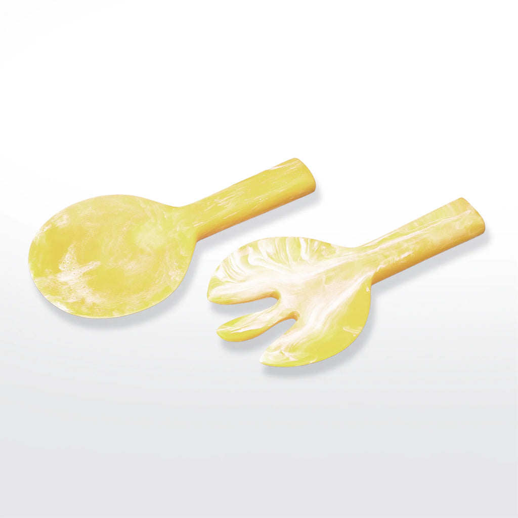 Nashi Home Resin Yellow Swirl Jumbo Salad Servers - Charles Mayer
