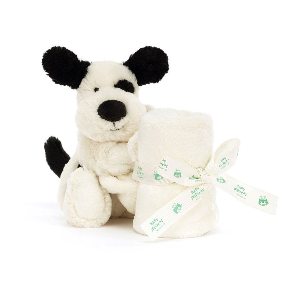 Jellycat Bashful Black & Cream Puppy Soother - Charles Mayer