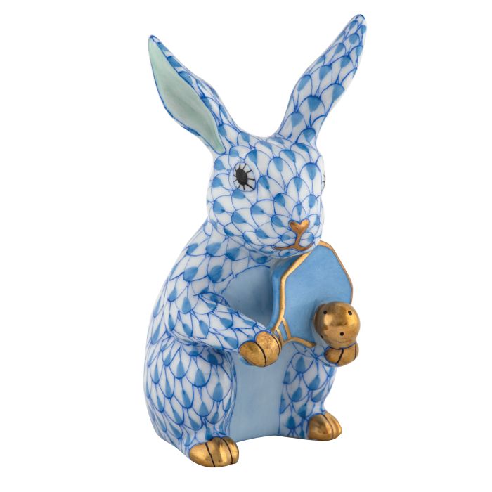 Herend Blue Pickleball Bunny - Charles Mayer