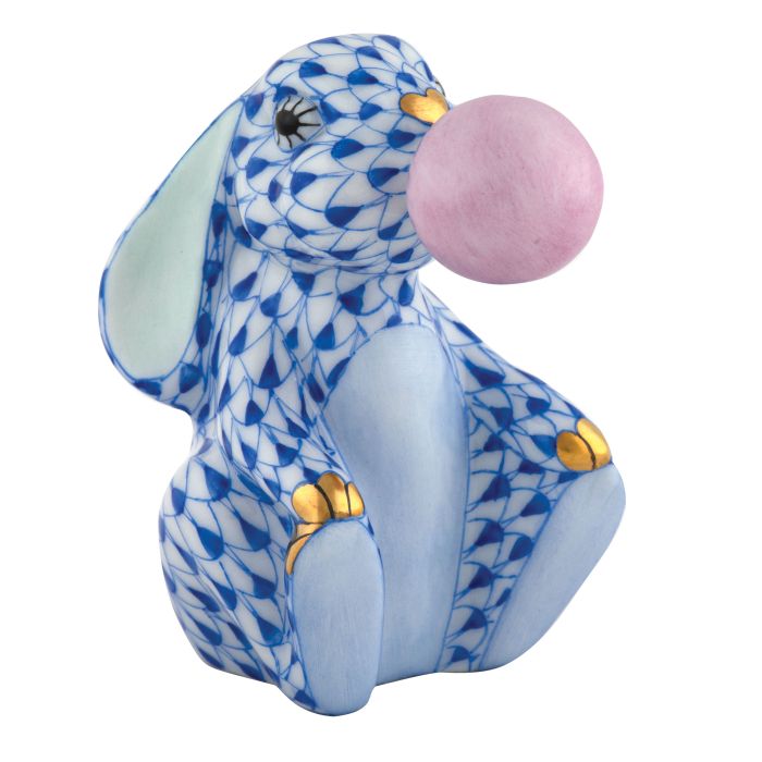 Herend Sapphire Bubble Gum Bunny - Charles Mayer