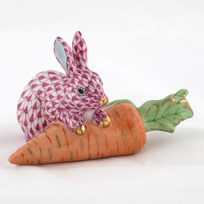 Herend Raspberry Carrot Love Bunny - Charles Mayer