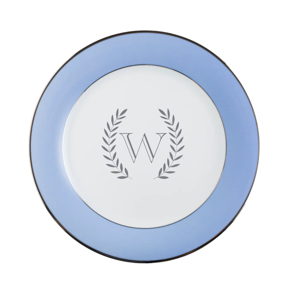 Pickard Ultra White & Blue Colorsheen Salad Plate - Charles Mayer