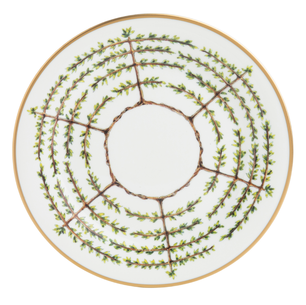 Pickard Ultra White Espalier Gold Dinner Plate - Charles Mayer