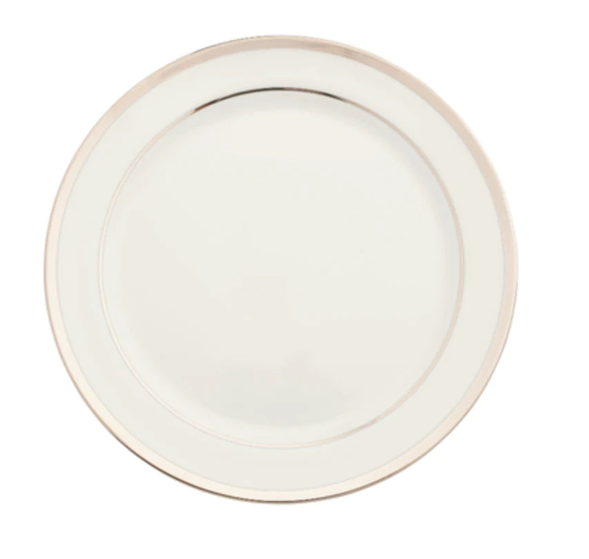 Pickard, Inc Ultra White & Silver Signature Dinner Plate - Charles Mayer
