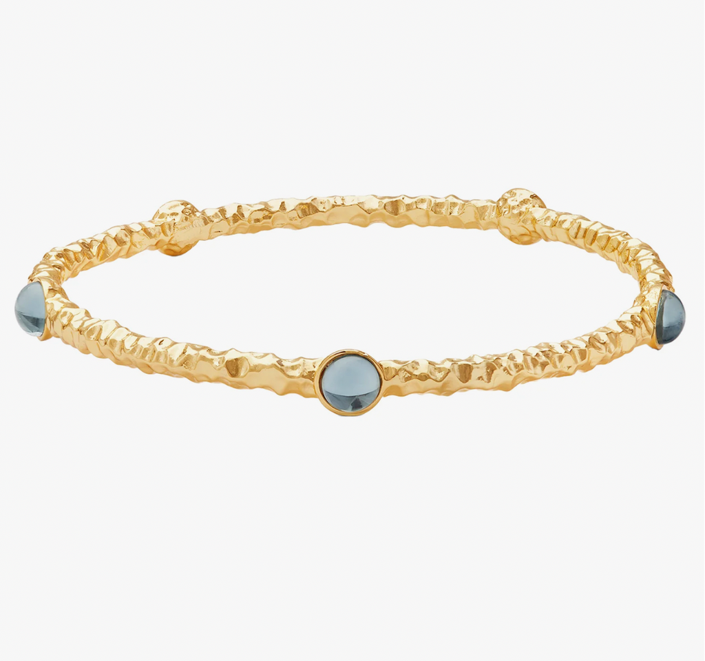 Halcyon Days Aquamarine Ribbed Cabochon Bangle - Charles Mayer