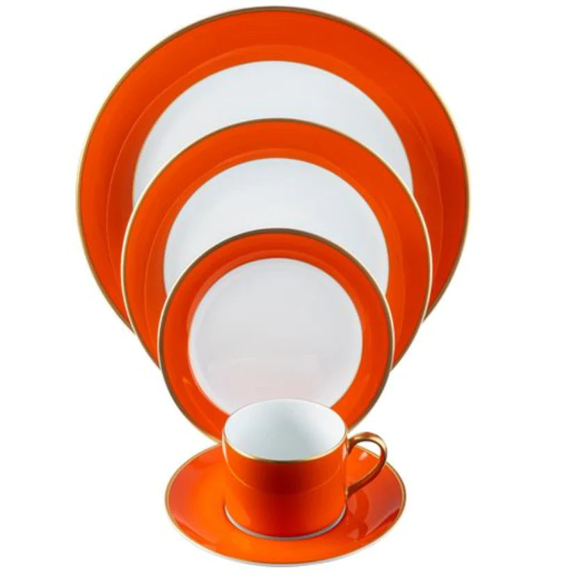 Pickard Ultra White & Orange Colorsheen Salad Plate - Charles Mayer