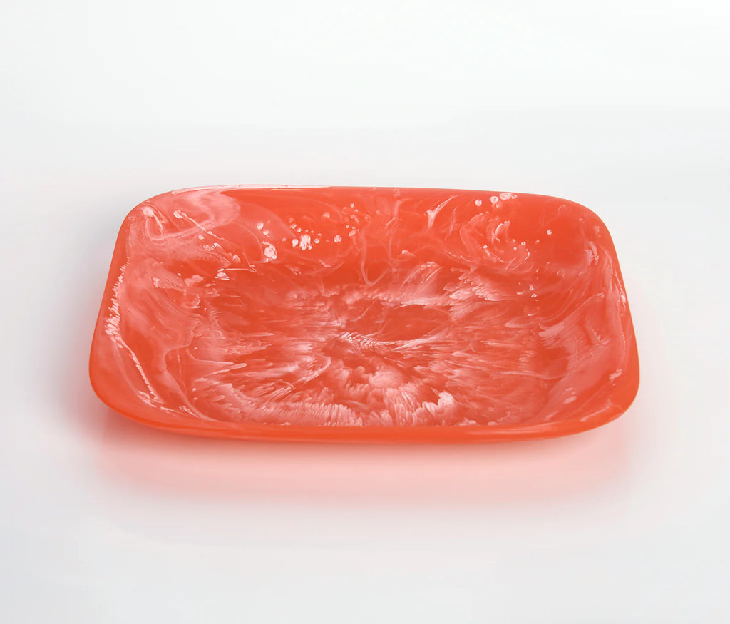 Nashi Home Resin Apricot Swirl Large Classical Square Tray - Charles Mayer