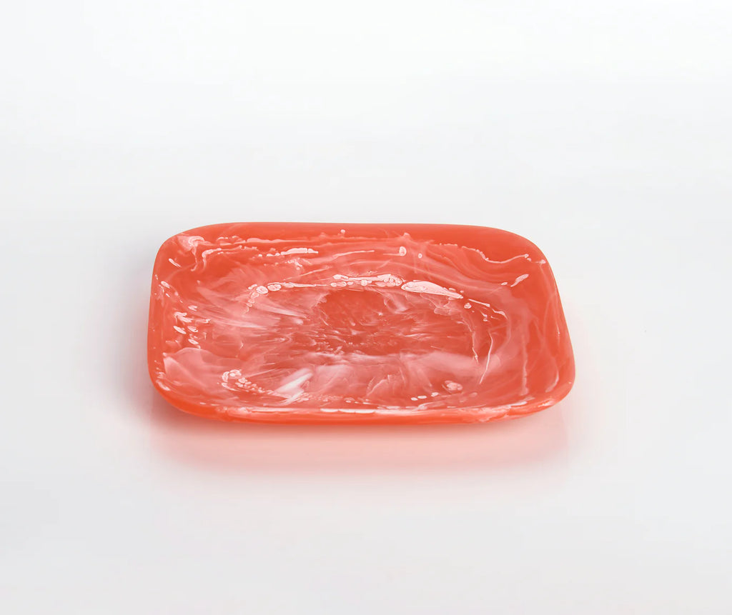 Nashi Home Resin Apricot Swirl Medium Classical Square Tray - Charles Mayer