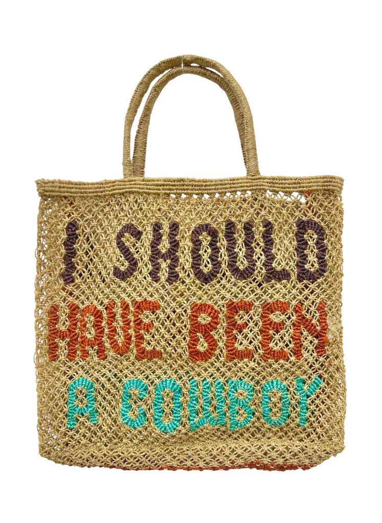The Jacksons Jute I Should Have Been a Cowboy Large Bag - Charles Mayer