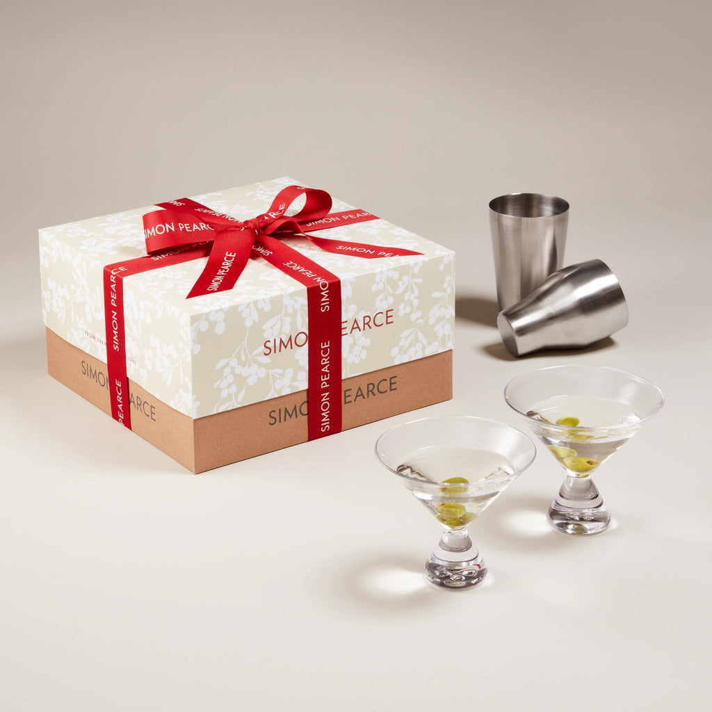Simon Pearce Westport Martini Glass & Shaker Gift Set - Charles Mayer