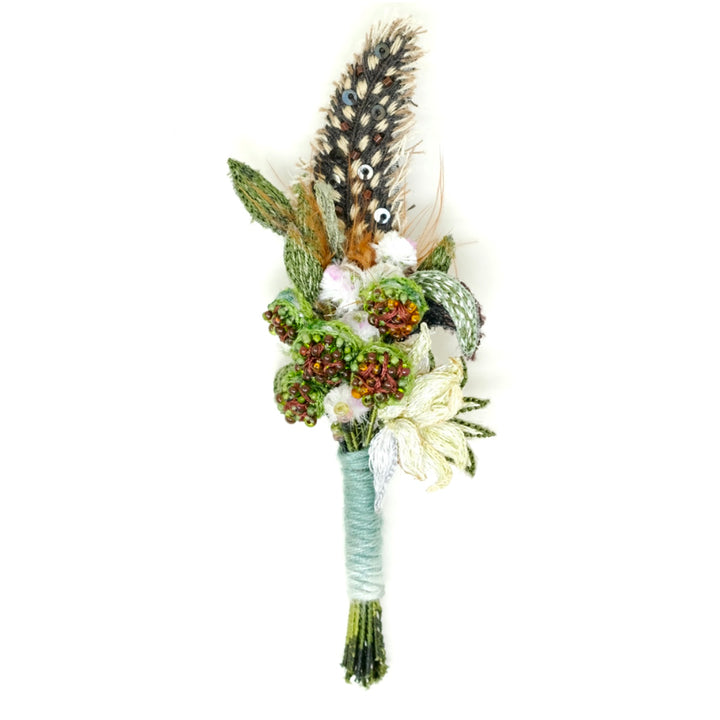 Trovelore Spotted Feather Boutonniere Pin - Charles Mayer