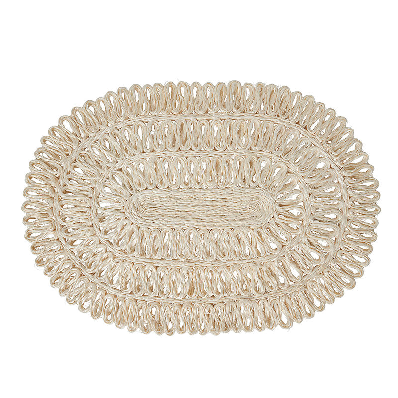 Juliska Straw Loop Whitewash Oval Placemat - Charles Mayer