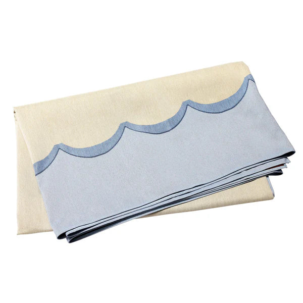 Vietri Blue Tavola Scalloped Tablecloth - Charles Mayer