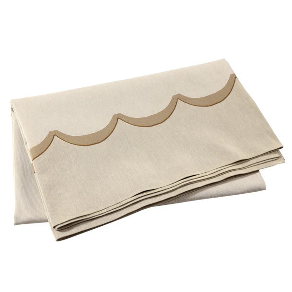 Vietri Tavola Natural Scallop Tablecloth - Charles Mayer