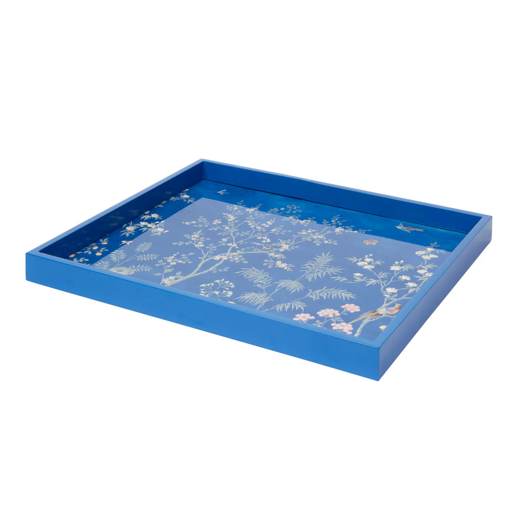 Addison Ross Blue 16*14 Chinoiserie Tray - Charles Mayer