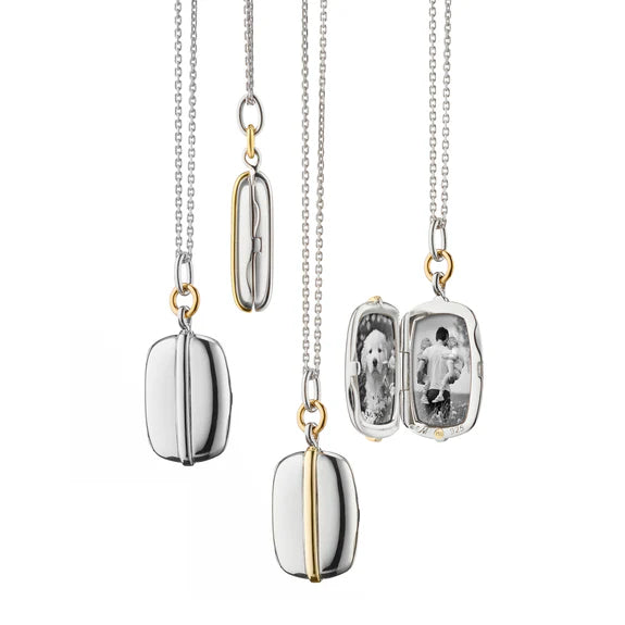 Monica Rich Kosann "Brie" Slim Two Tone Image Locket - Charles Mayer