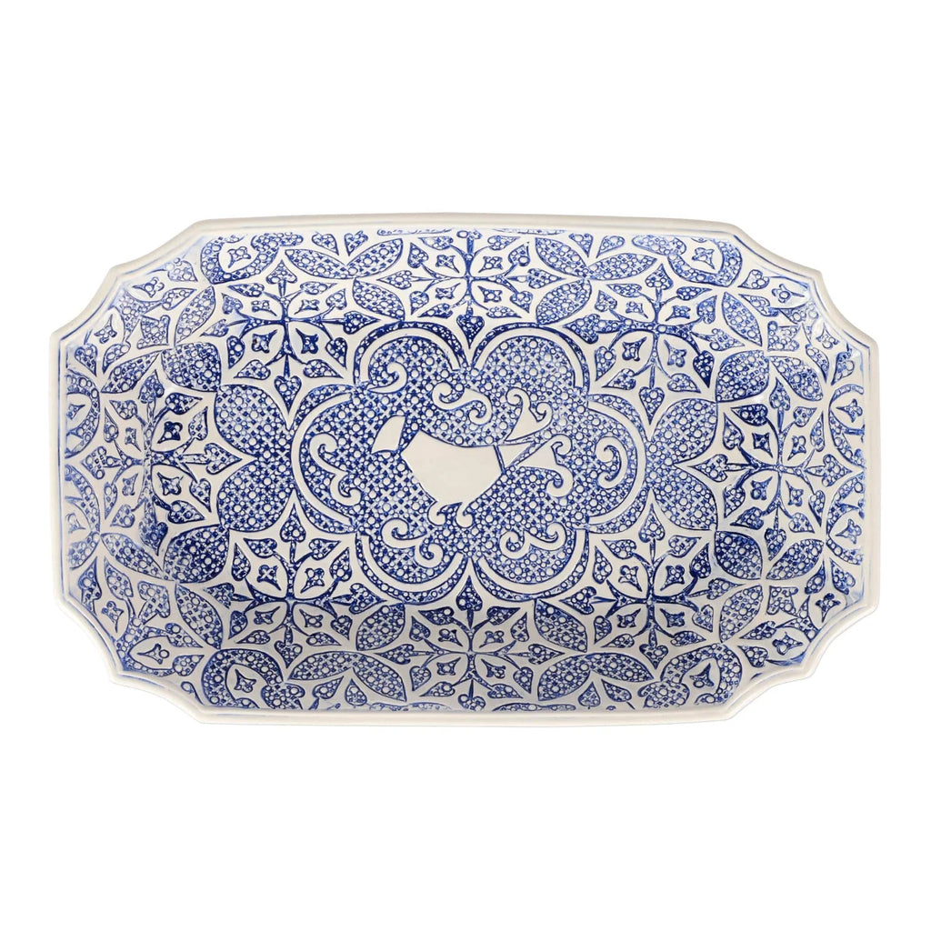Vietri Uccello Blue Oval Bowl - Charles Mayer