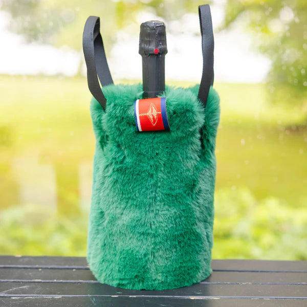 Pretty Rugged The Rowling Faux Fur Wine Tote, Green - Charles Mayer