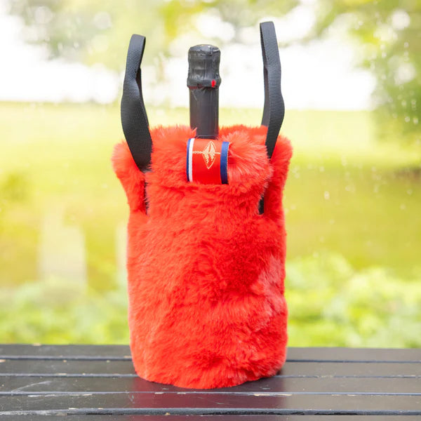 Pretty Rugged The Rowling Faux Fur Wine Tote, Red - Charles Mayer