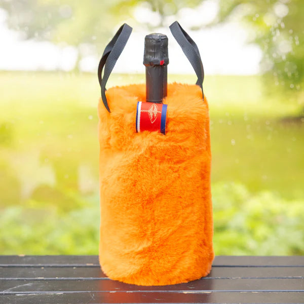 Pretty Rugged The Rowling Faux Fur Wine Tote, Orange - Charles Mayer