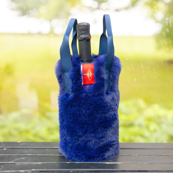 Pretty Rugged The Rowling Faux Fur Wine Tote, Marine - Charles Mayer