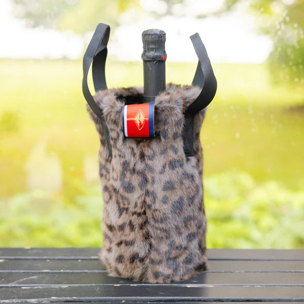 Pretty Rugged The Rowling Faux Fur Wine Tote, Grey Leopard - Charles Mayer