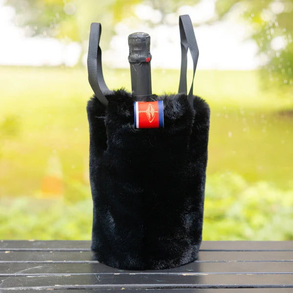 Pretty Rugged The Rowling Faux Fur Wine Tote, Black - Charles Mayer