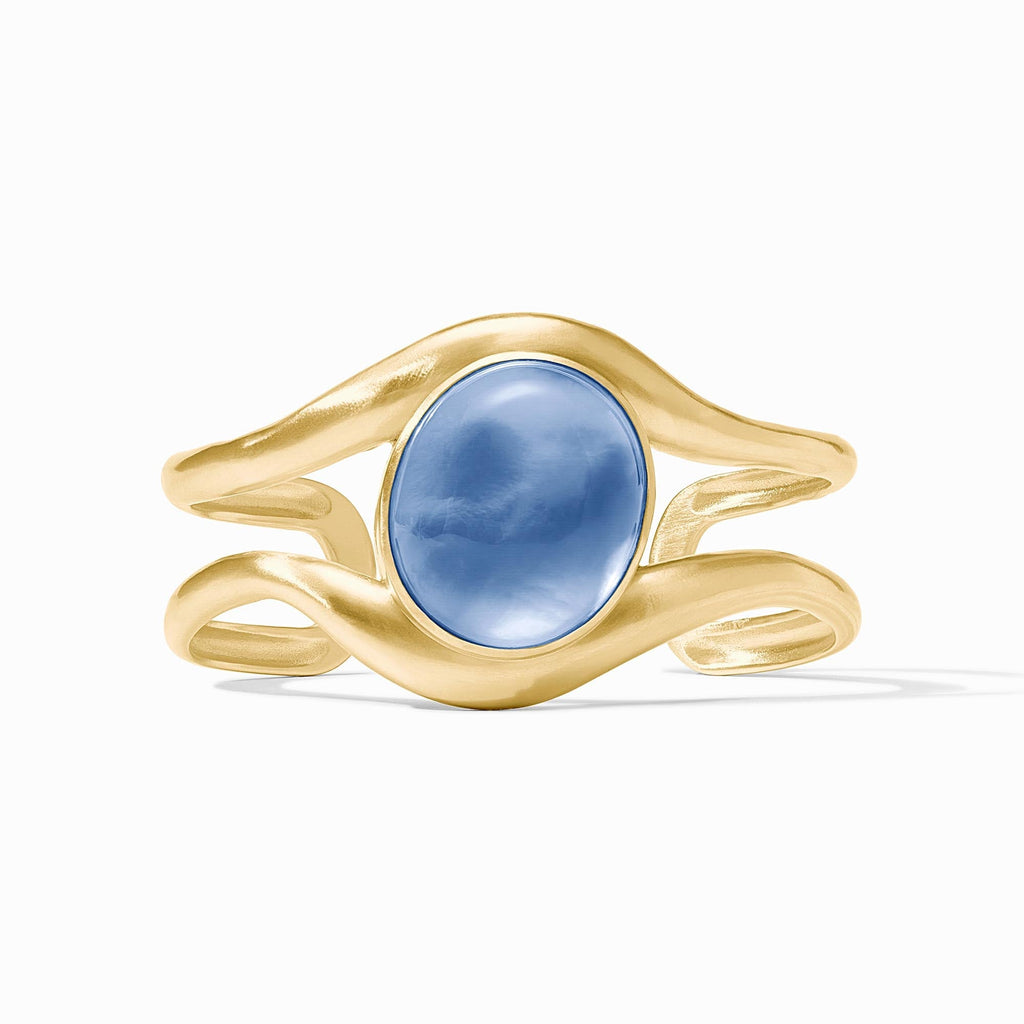 Julie Vos Wave Blue Calcedony Stone Cuff - Charles Mayer