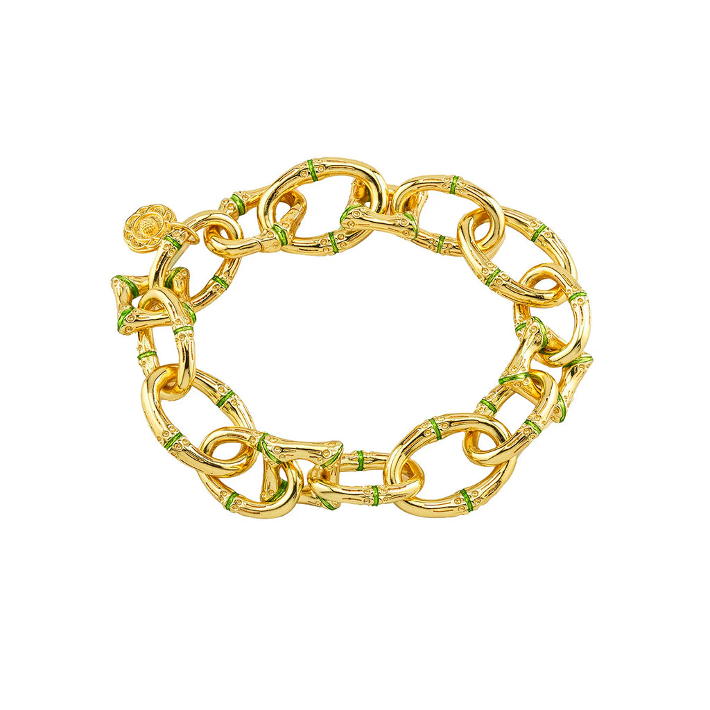 Capucine De Wulf Bangkok Bamboo Gold/Green Bracelet - Charles Mayer