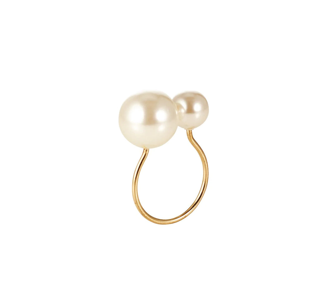 Kim Seybert Pearl & Gold Napkin Ring - Charles Mayer