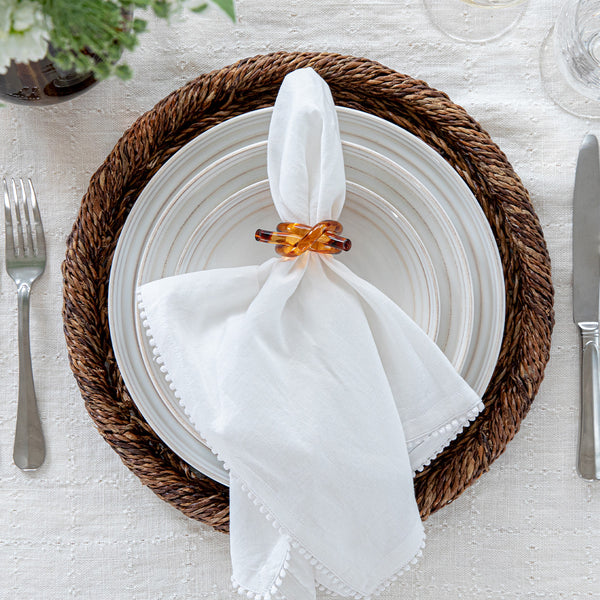 Juliska White Berry Trim White Napkin - Charles Mayer