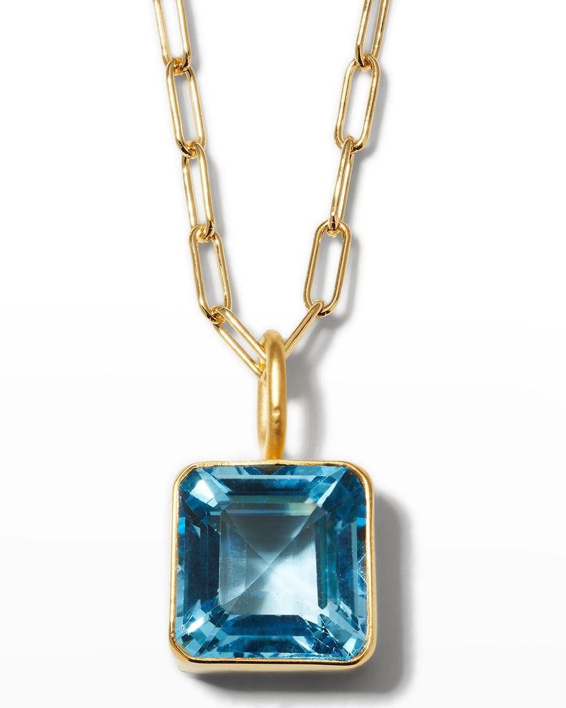 Dina Mackney Blue Topaz Mini Charm Necklace - Charles Mayer