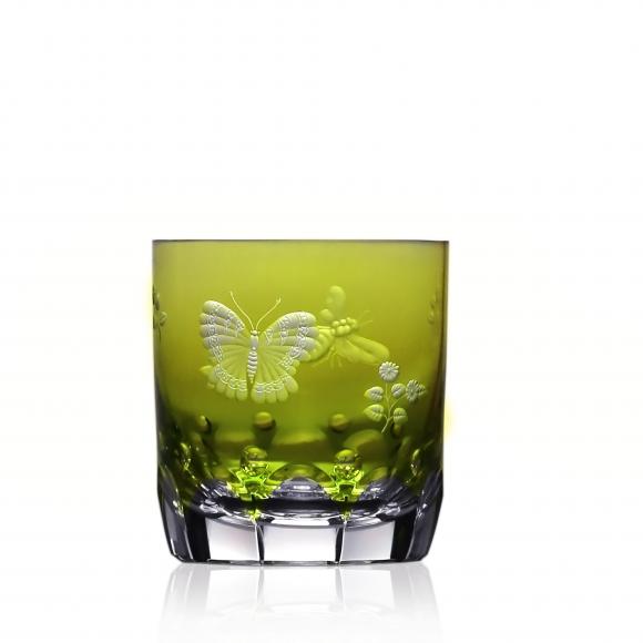 Varga Crystal Springtime Double Old Fashioned, Yellow- Green - Charles Mayer