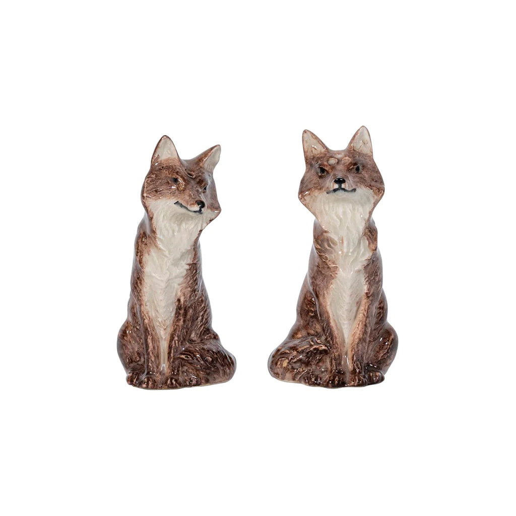 Juliska Clever Creatures Walnut Louis & Marie Fox Salt & Pepper - Charles Mayer