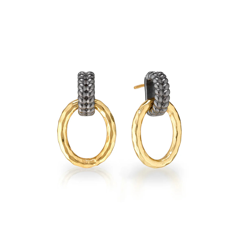 Capucine De Wulf Cleopatra Gold/Midnight Regal Link Earring - Charles Mayer