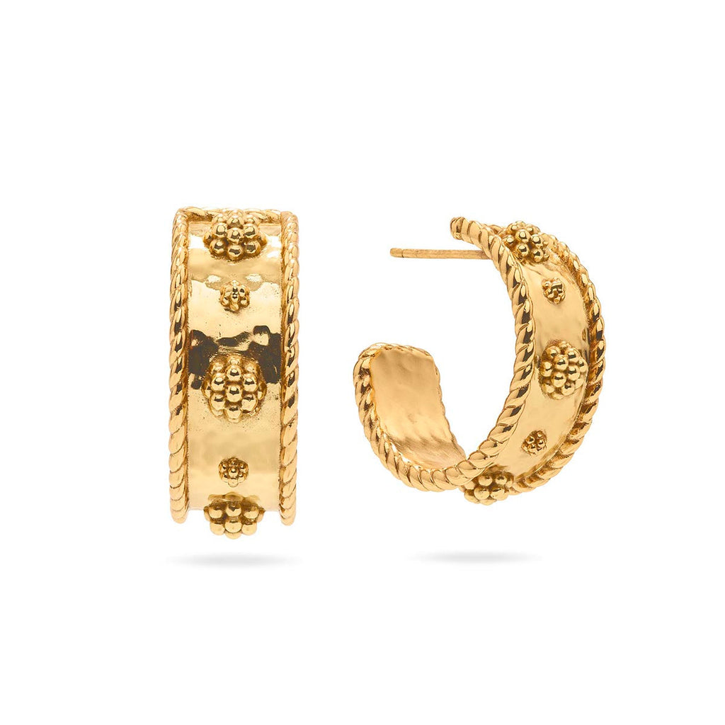 Capucine De Wulf Berry Classic Small Hammered Gold Hoop Earrings - Charles Mayer