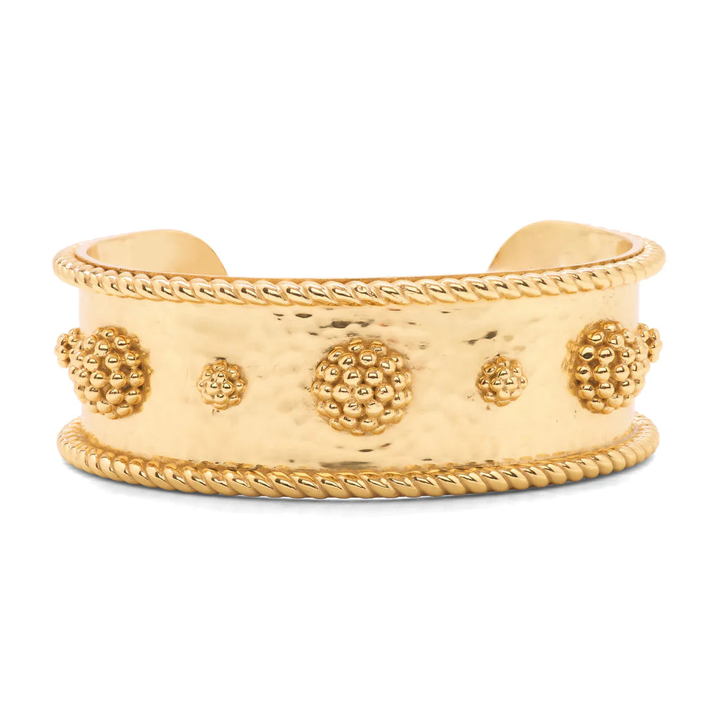 CAPUCINE DE WULF Hammered Gold Slim Berry Cuff - Charles Mayer