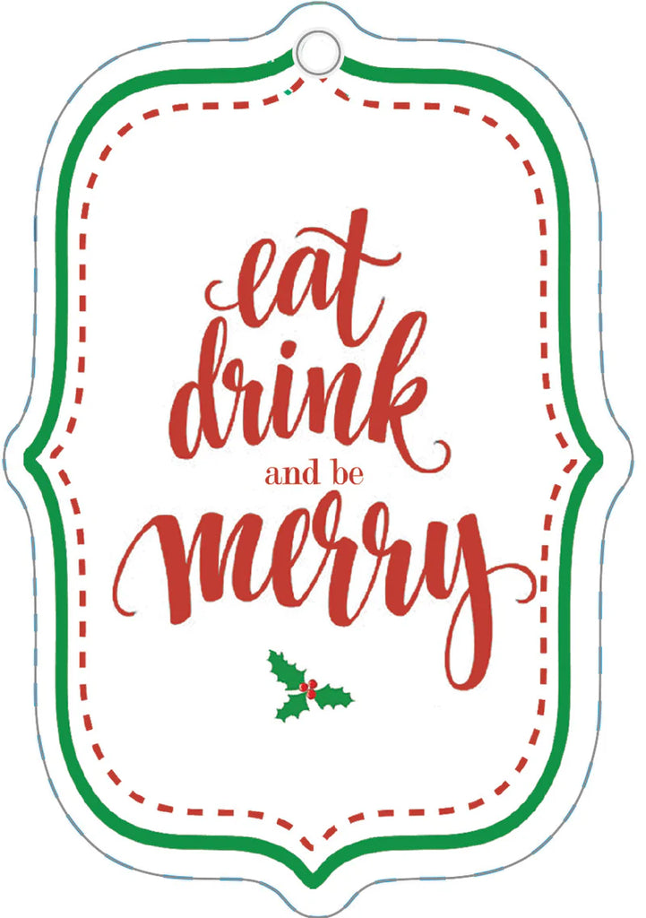 WH Hostess Eat, Drink & Be Merry Die-Cut Gift Tags - Charles Mayer