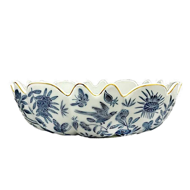 Mottahedeh Sacred Bird & Butterfly Scalloped Bowl - Charles Mayer