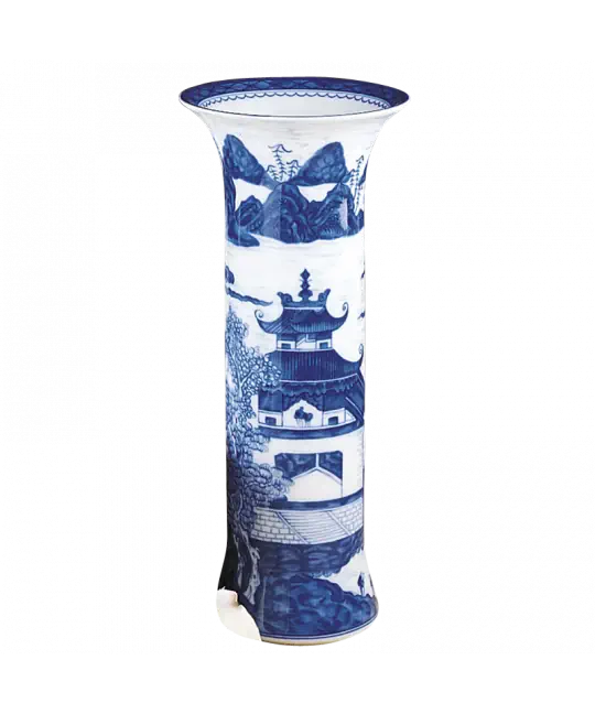 Mottahedeh Blue Canton Trumpet Vase - Charles Mayer