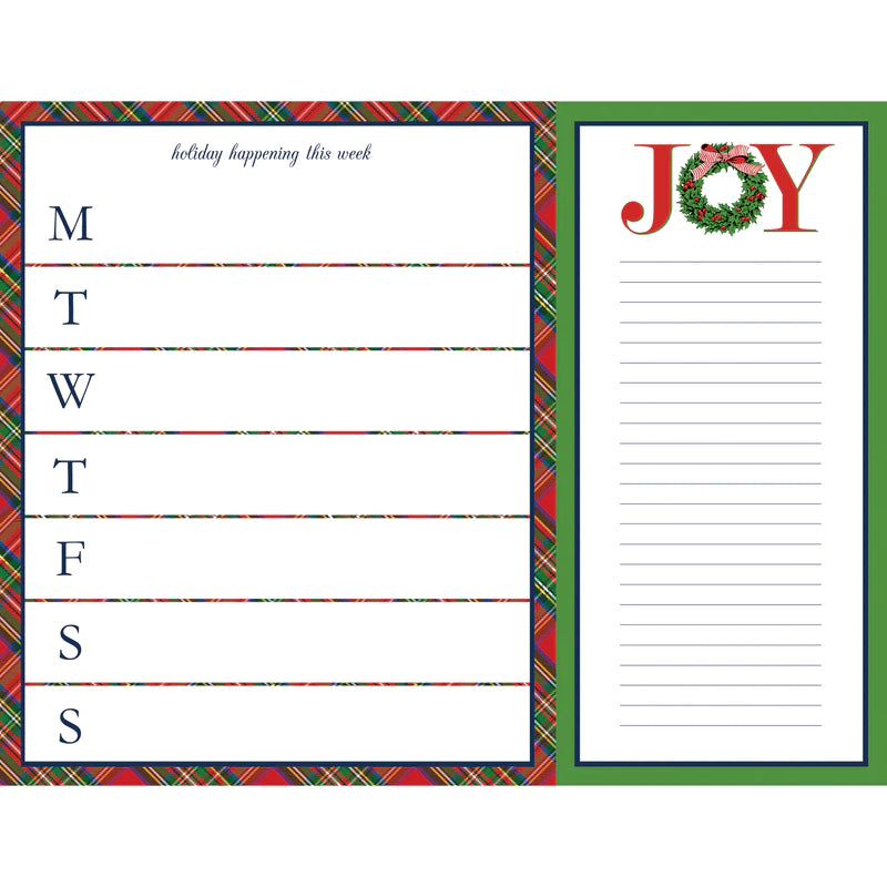 WH Hostess Tartan 11x8.5 Weekly Planner with Tear off List Notepad - Charles Mayer