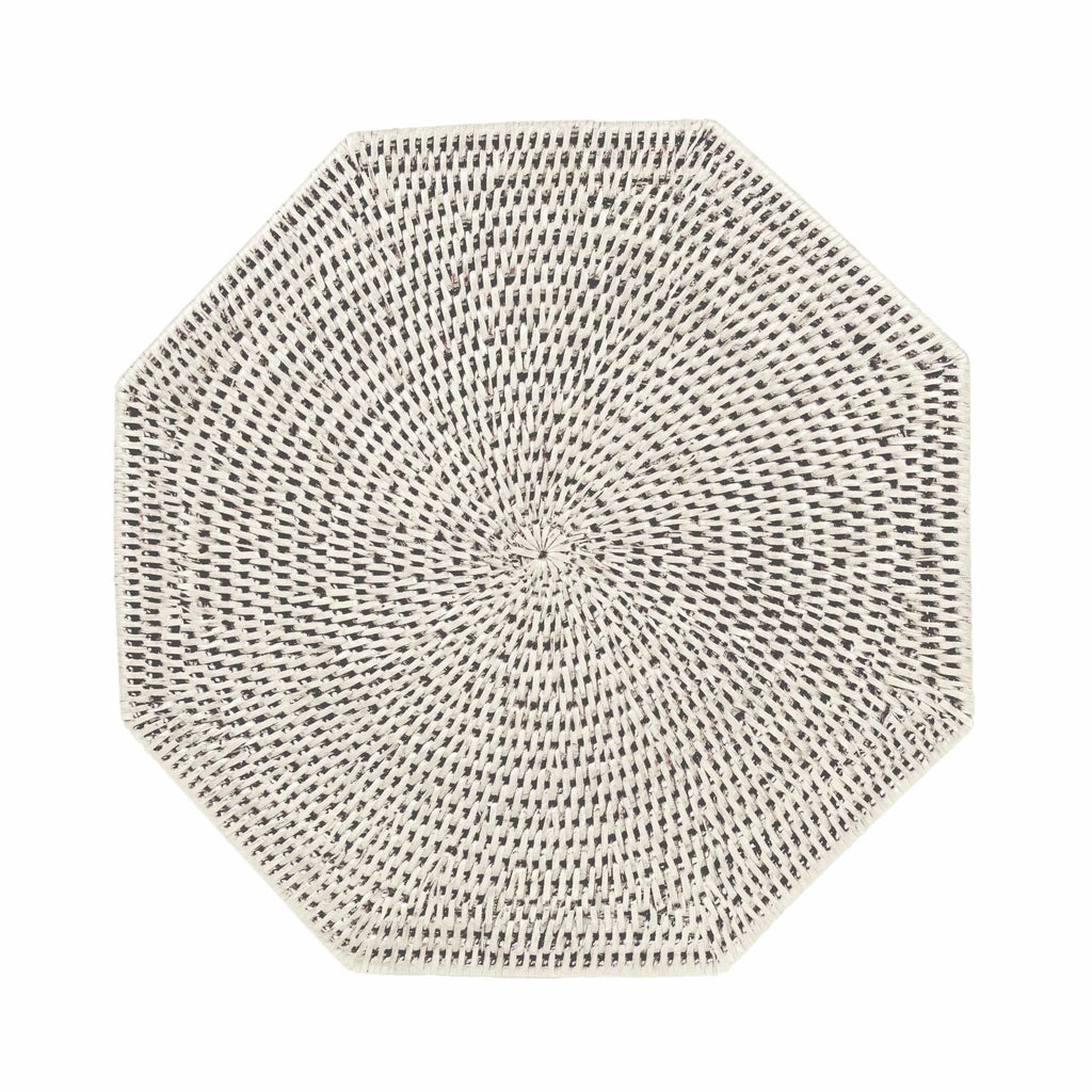 Caspari Octagonal Rattan Placemat - Charles Mayer
