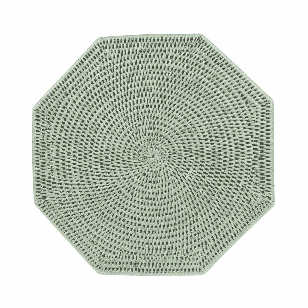Caspari Octagonal Rattan Placemat - Charles Mayer