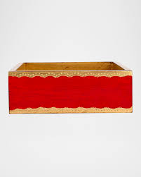 Vietri Florentine Red & Gold Cocktail Napkin Holder - Charles Mayer